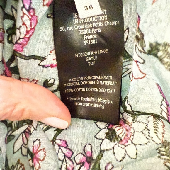 ISABLE MARANT GAYLE FLORAL PRINT TIE-NECK BLOUSE IN GRÜN - size 36 (US 4/6) - Picture 11 of 13
